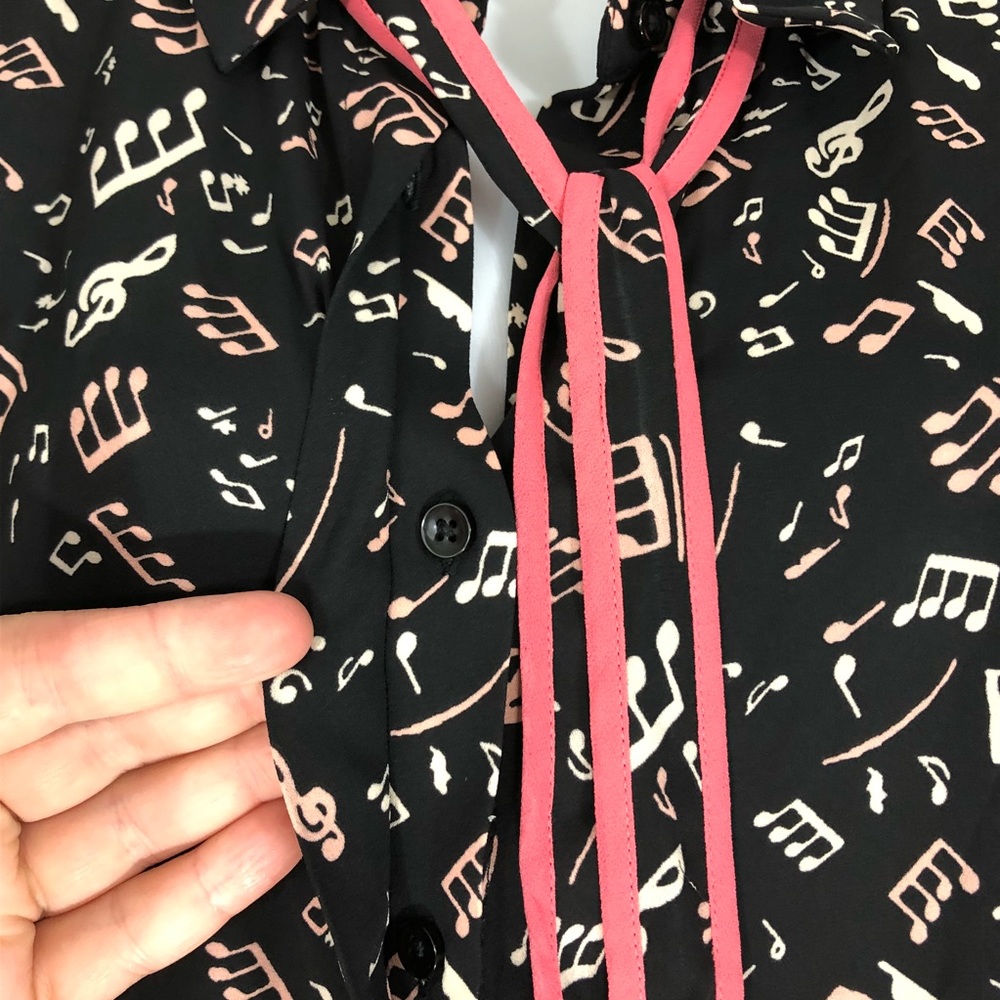 NWOT Plus ModCloth Musical Notes Blouse - Picture 5 of 8